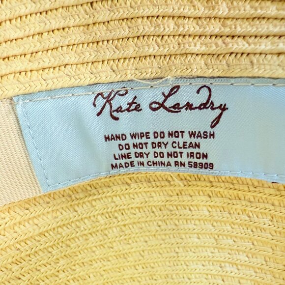 Oversized Wide Brim Sun Hat Straw Circle Resort Fashion Cruise Chic Kate Landry - Picture 10 of 15